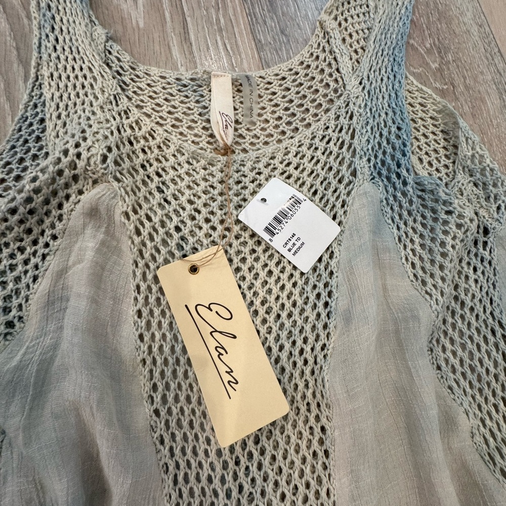 Elan Tye Dye Knit & Crochet Tunic Cover-up - BRAND NEW!